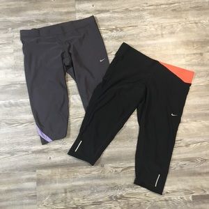2 Nike Dri Fit Crop Leggings